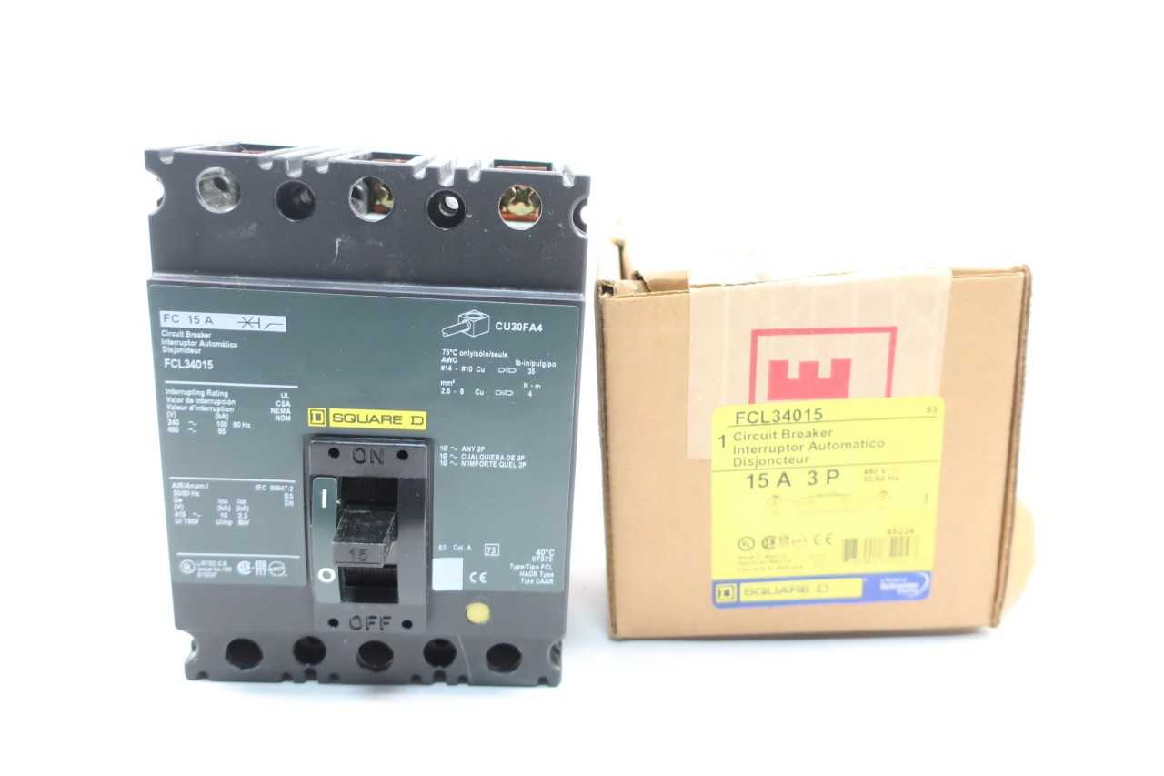 SQUARE D FCL34015 3P 15A AMP 480VAC MOLDED CASE CIRCUIT BREAKER - CIRCUIT BREAKERS SQUARE D FCL34015 3P 15A AMP 480VAC MOLDED CASE CIRCUIT BREAKER - CIRCUIT BREAKERS