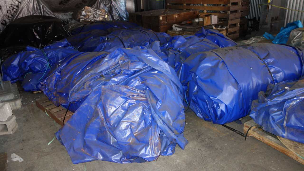 LOT OF ASSORTED PLASTIC TARPS - ELECTRIC POWER TOOLS