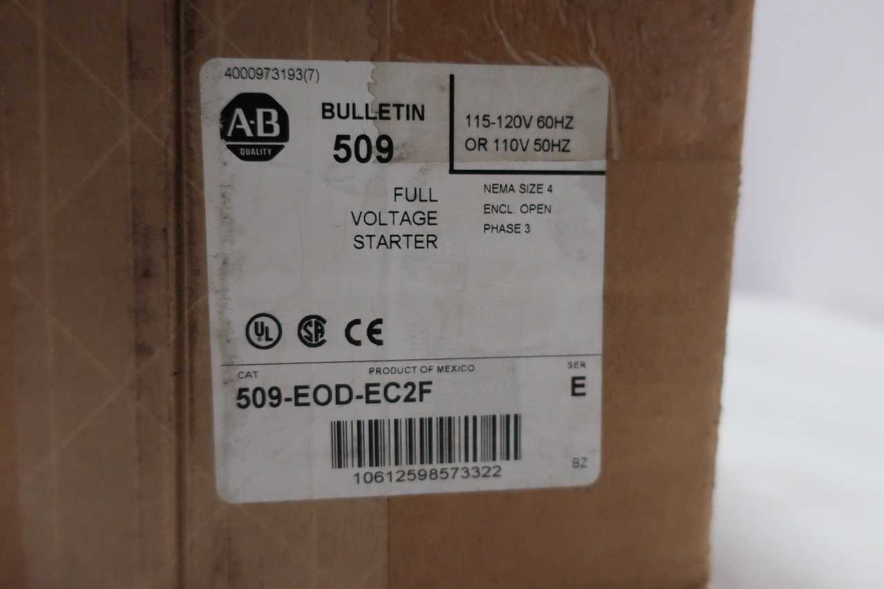 ALLEN BRADLEY 509-EOD-EC2F 100HP SIZE 4 STARTER - MOTOR STARTERS