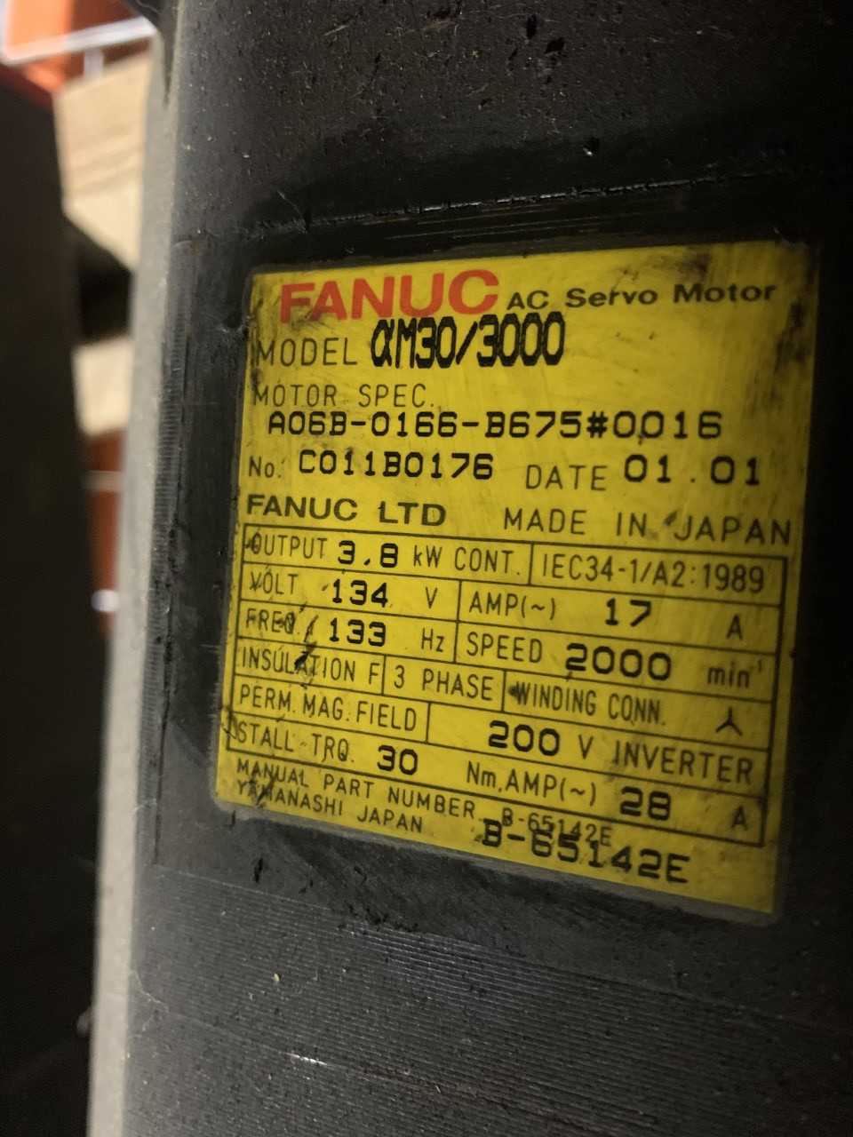 Lot of 1 Fanuc AM30/3000 AC servo motor - SERVO