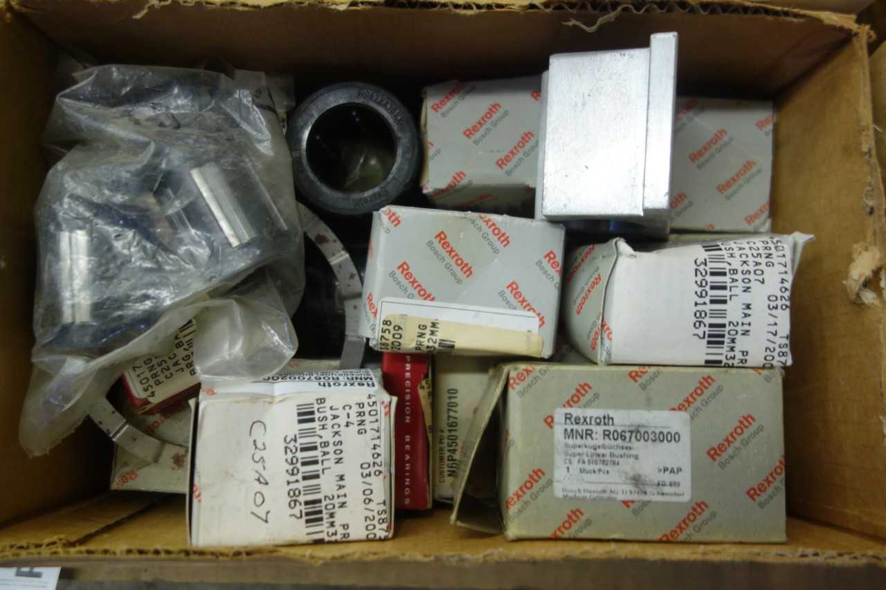 PALLET OF ASSORTED LINEAR BEARINGS AND BALL SCREW ASSEMBLIES - BEARINGS