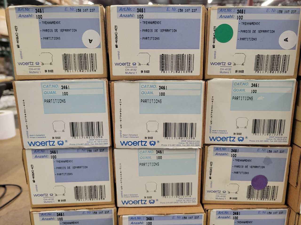 [Woertz - 24 Boxes + 6 Bags] "3461" Partition Plates - MACHINING ACCESSORIES & TOOLING