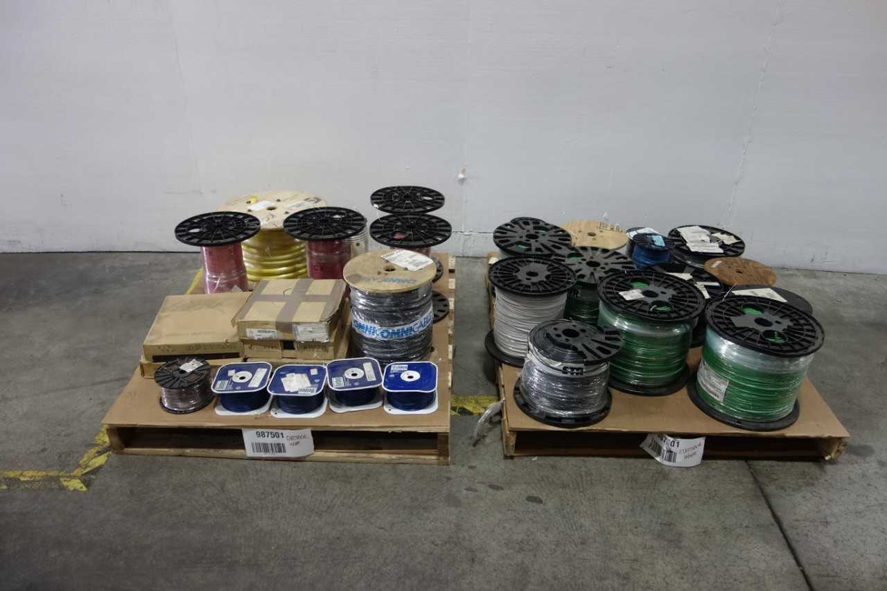 2 PALLETS OF ASSORTED ELECTRICAL WIRE - ELECTRICAL COMPONENTS