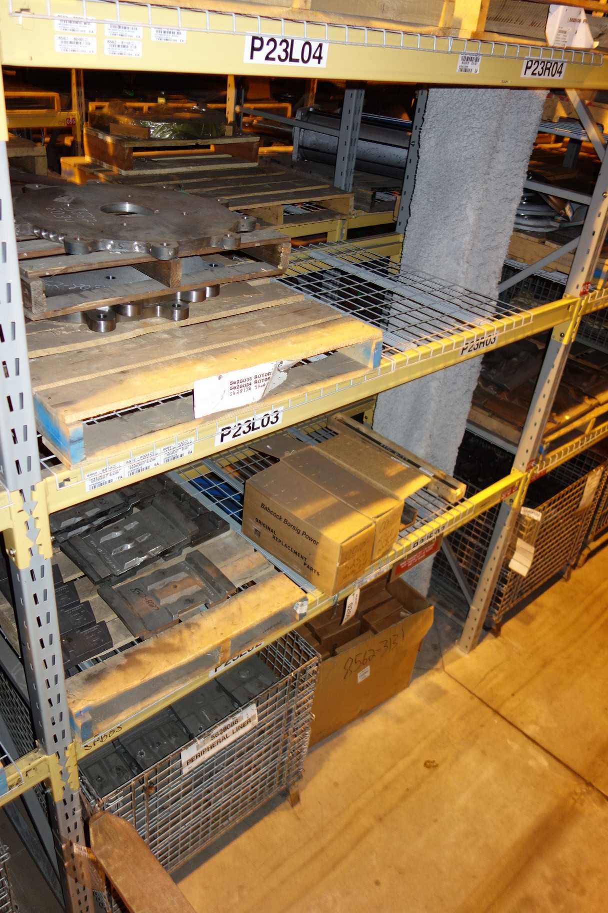 CONTENTS OF 2 UPRIGHT RACKING SECTION, LINERS - INDUSTRIAL PARTS