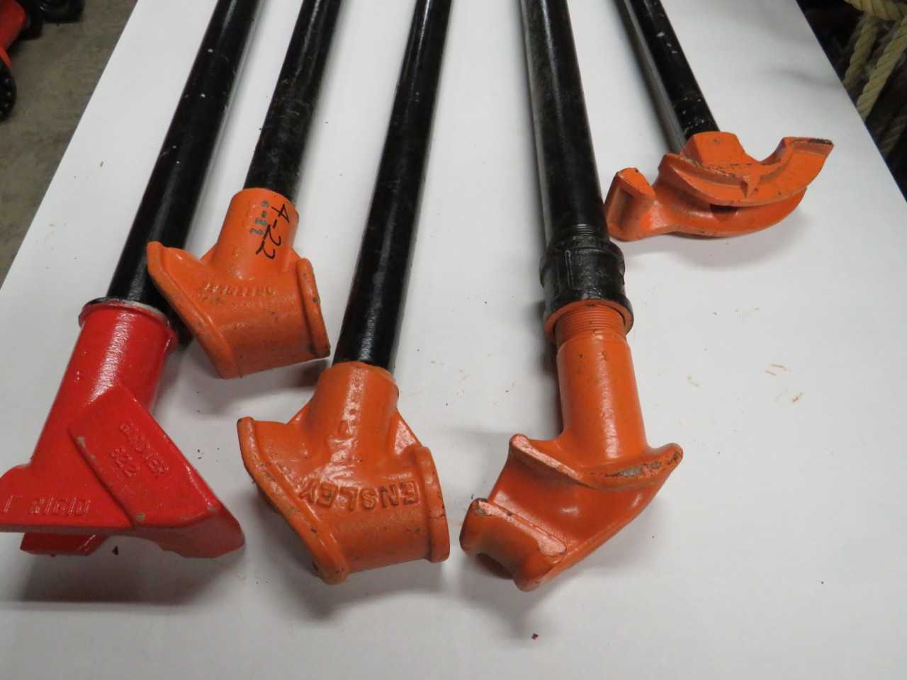 LOT OF 5 ASSORTED CONDUIT BENDER HICKEY - GREENLEE, RIDGID - HAND TOOLS