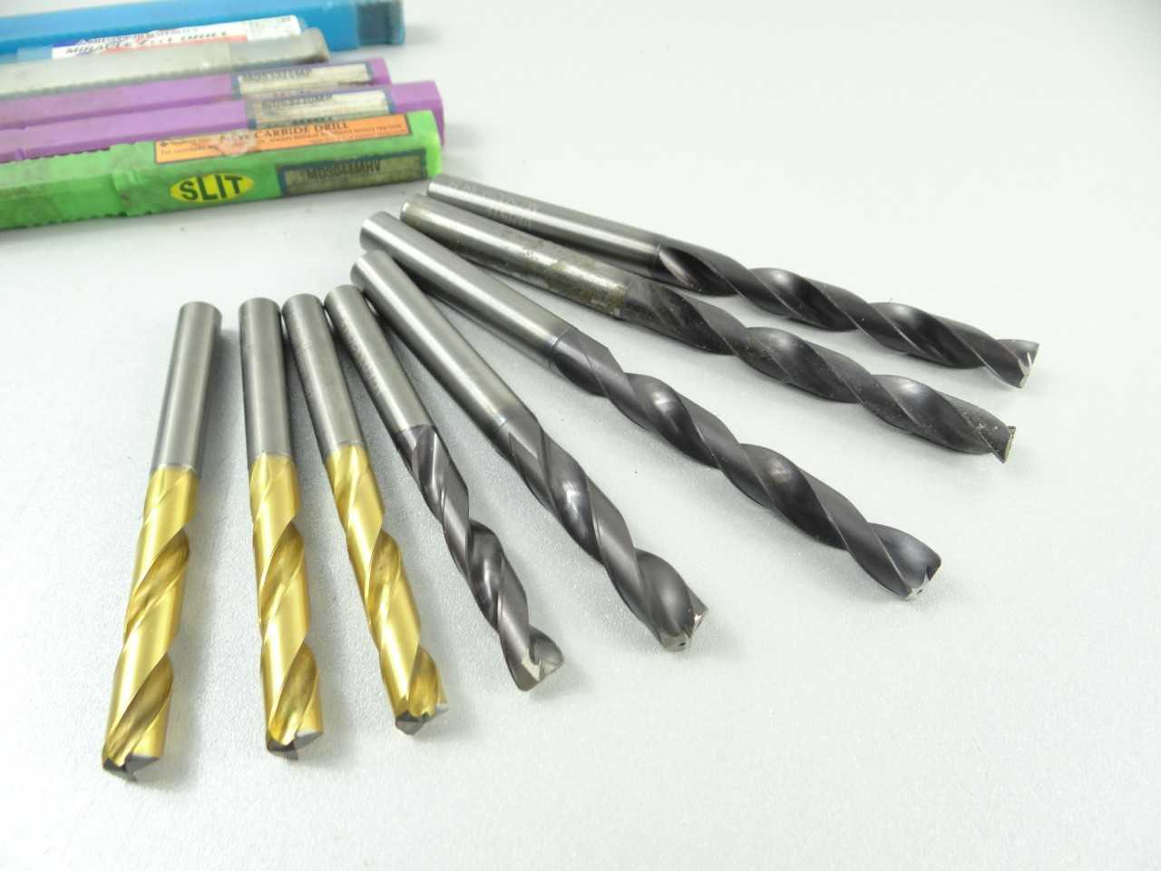 Lot of 8 Assorted Solid Carbide Twist and Coolant Thru Flat Bottom Drills - MISCELLANEOUS
