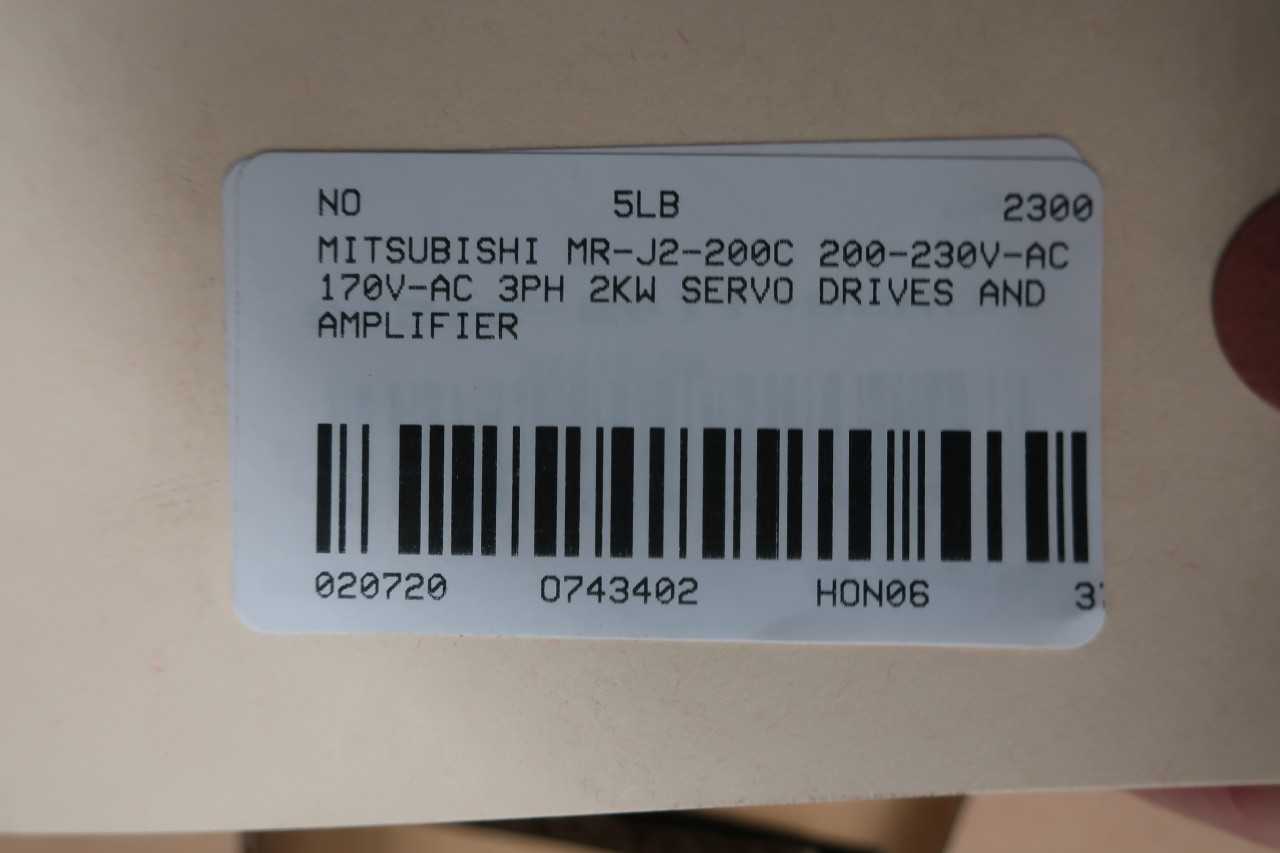 MITSUBISHI MR-J2-200C SERVO AMPLIFIER 170V-AC 3PH 2KW 200-230V-AC - SERVO