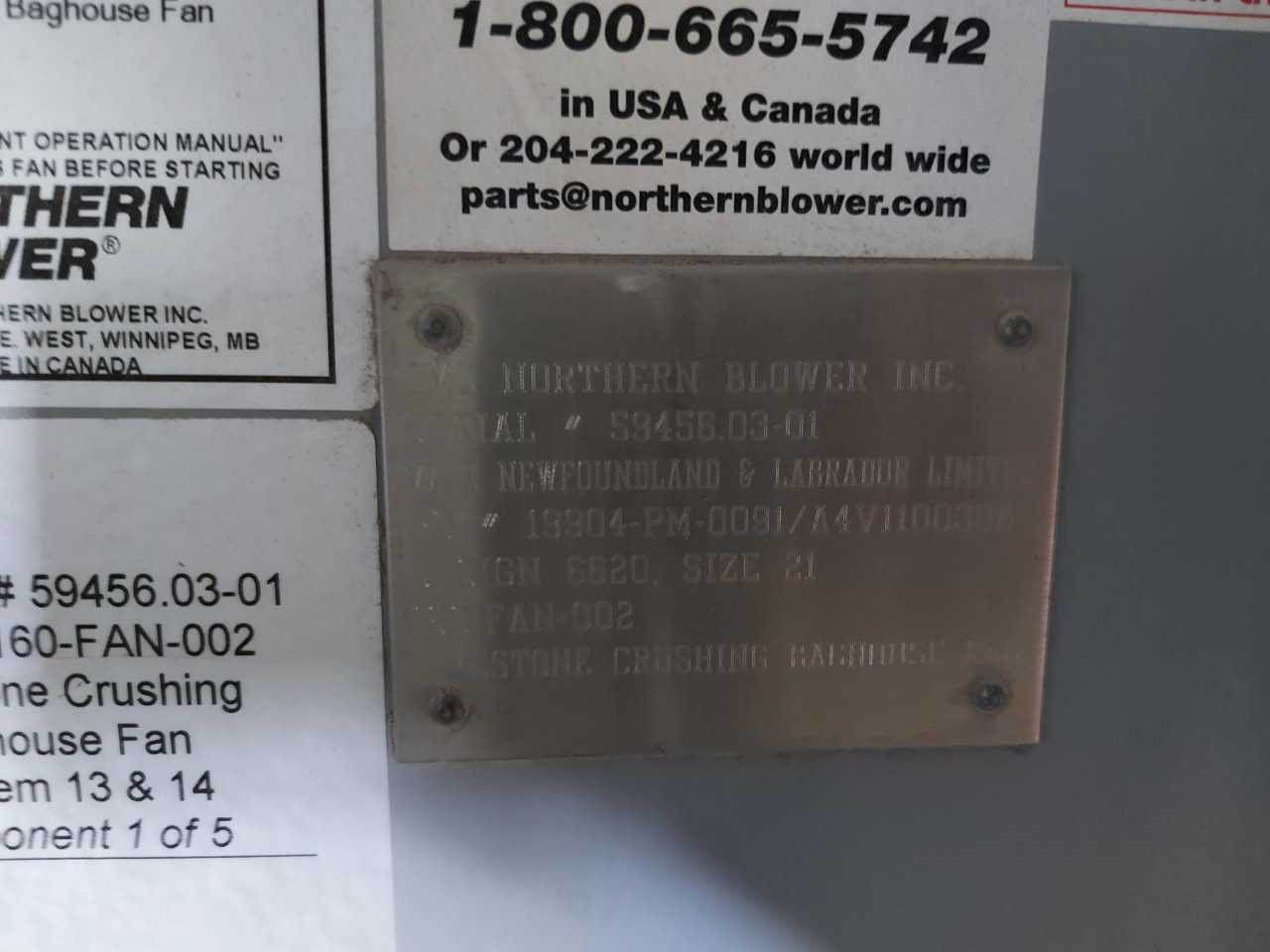 NORTHERN BLOWER MODEL 32 W/ ELECTRIC MOTOR -LIMESTONE BAG HOUSE - ELECTRIC MOTORS