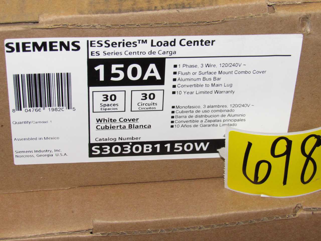 Siemens Load Centers - MACHINING ACCESSORIES & TOOLING