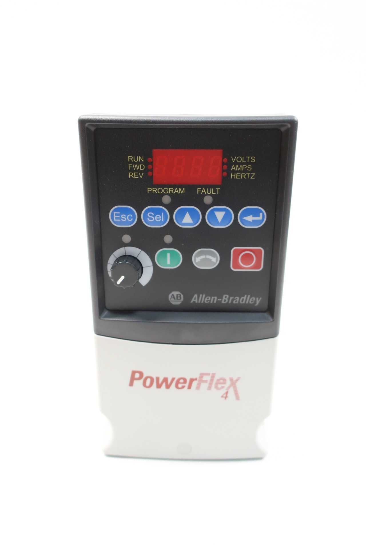 ALLEN BRADLEY 22AD1P4N104 POWERFLEX 4 VFD DRIVE 0240HZ 0460VAC 12HP - MOTOR DRIVES