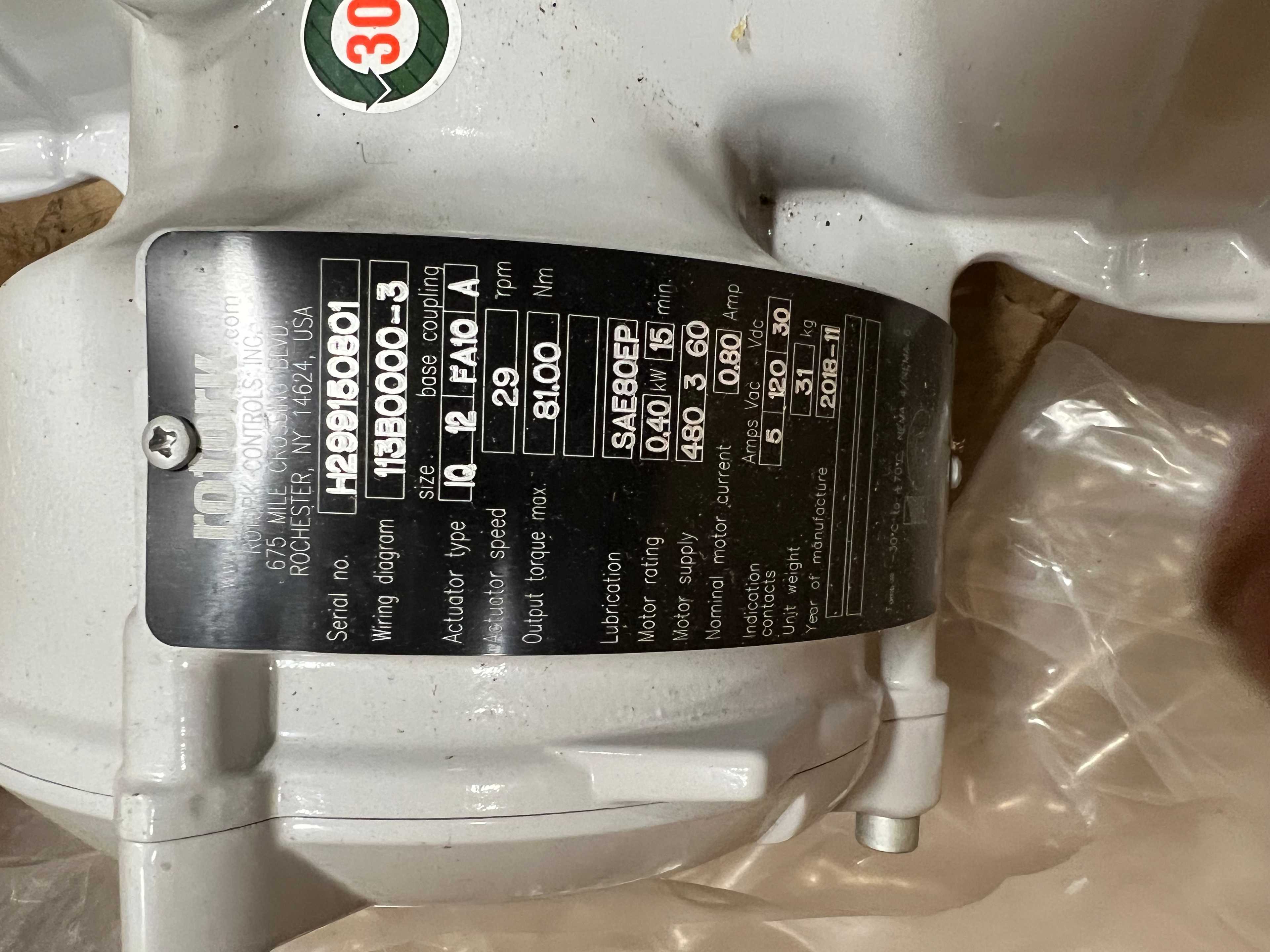 ROTORK ACTUATOR - VALVES