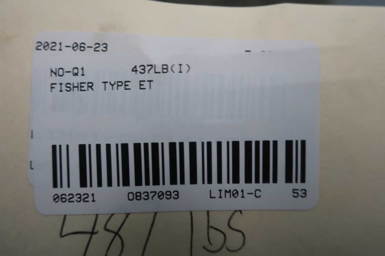 FISHER TYPE ET PNEUMATIC TYPE 657 300 STEEL DVC6200 6IN CONTROL VALVE - CONTROL VALVE