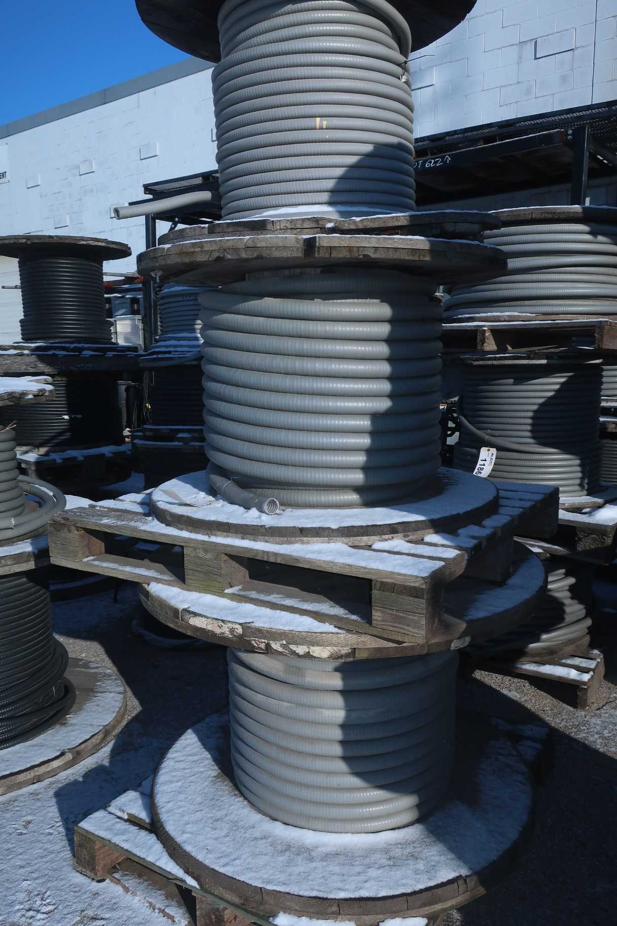 3 SPOOLS OF ASSORTED INSULATED CABLE-WIRE - ELECTRICAL COMPONENTS