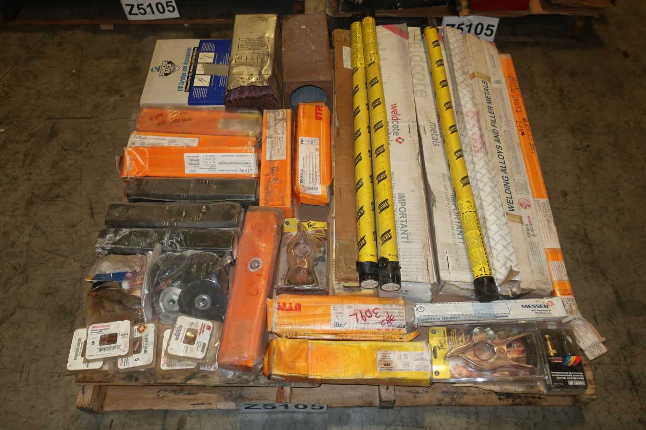 3 PALLETS OF ASSORTED WELDING SUPPLIES ELECTRODES WELDER TIPS - WELDING EQUIPMENT