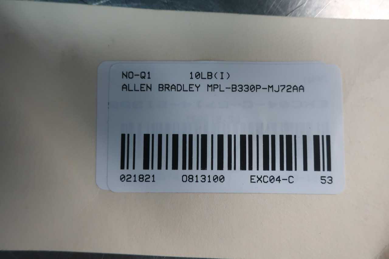 ALLEN BRADLEY MPL-B330P-MJ72AA 3PH 2.4HP 5000RPM 4.18NM 460V-AC SERVO MOTOR - ELECTRIC MOTORS
