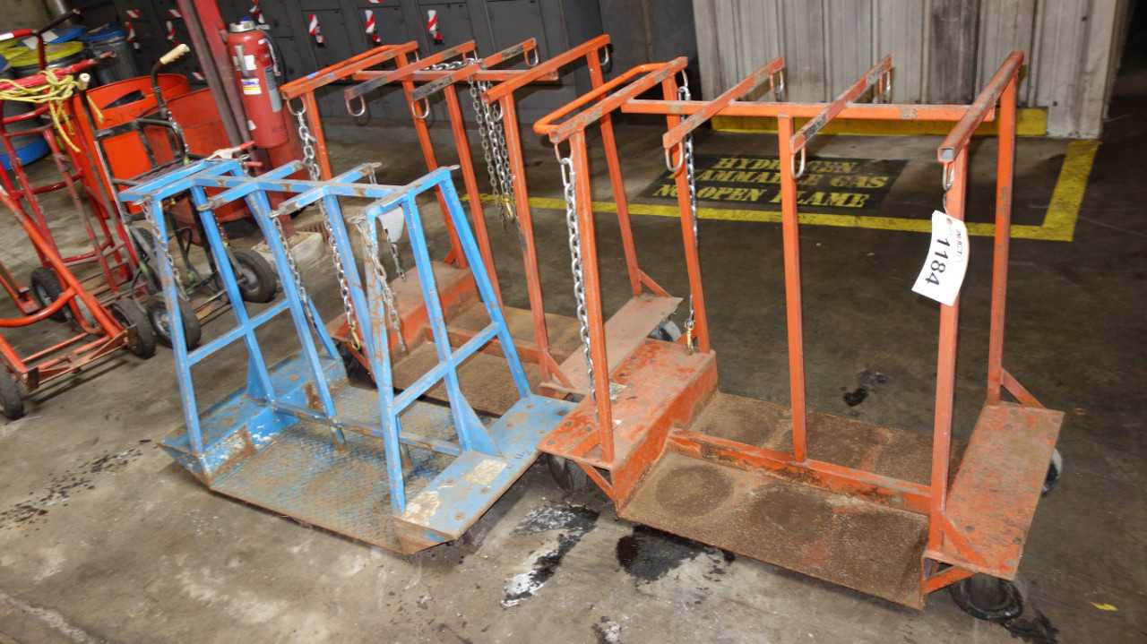 LOT OF 3 GAS CYLINDER CARTS - ROLLING CARTS