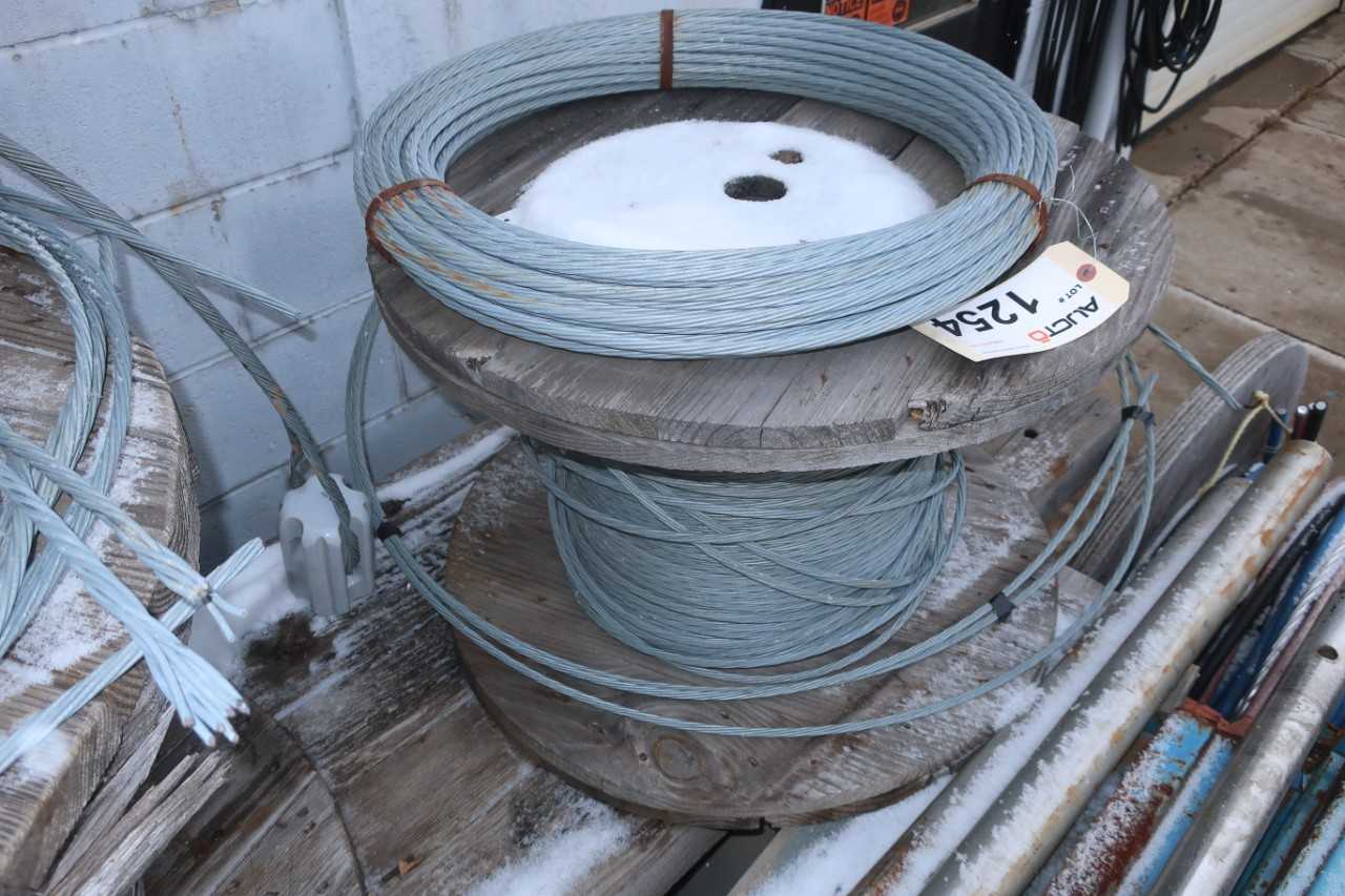 3 SPOOLS OF ASSORTED STEEL CABLE - ELECTRICAL COMPONENTS