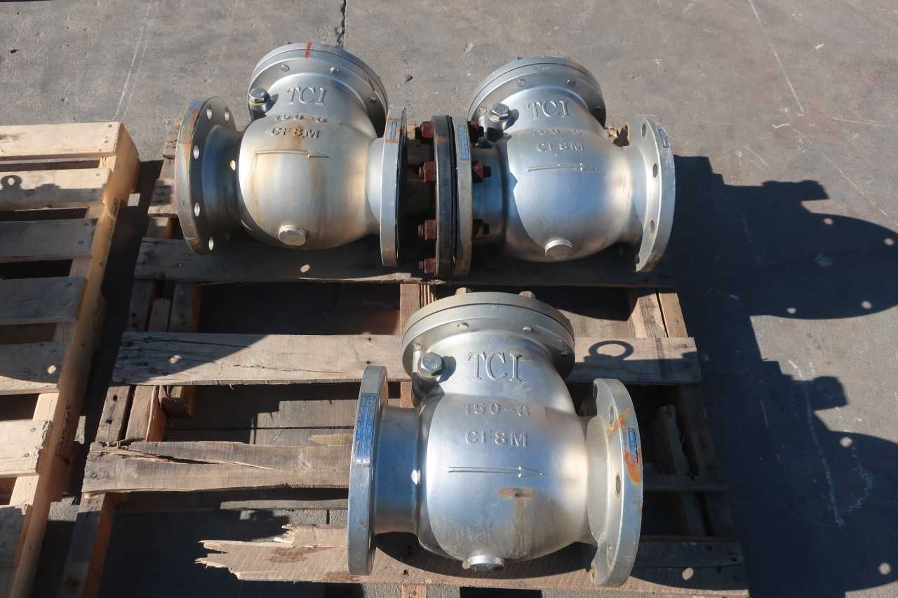 LOT OF 3 TCI 6IN FLANGED CHECK VALVES SWING GATE - CHECK VALVE