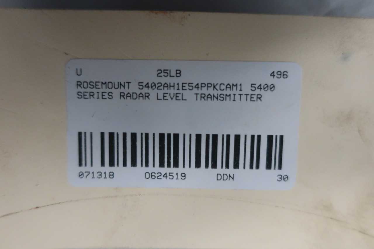 ROSEMOUNT 5402AH1E54PPKCAM1 RADAR LEVEL TRANSMITTER - INSTRUMENTATION