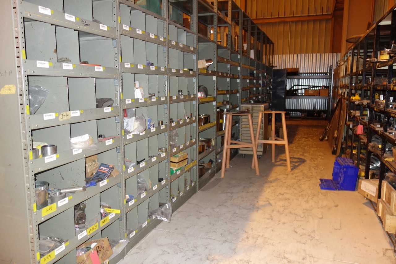 Lot of 12 Contents of Shelf - Pipe fittings, Nuts, Bolts, Shims - PROCESS EQUIPMENT