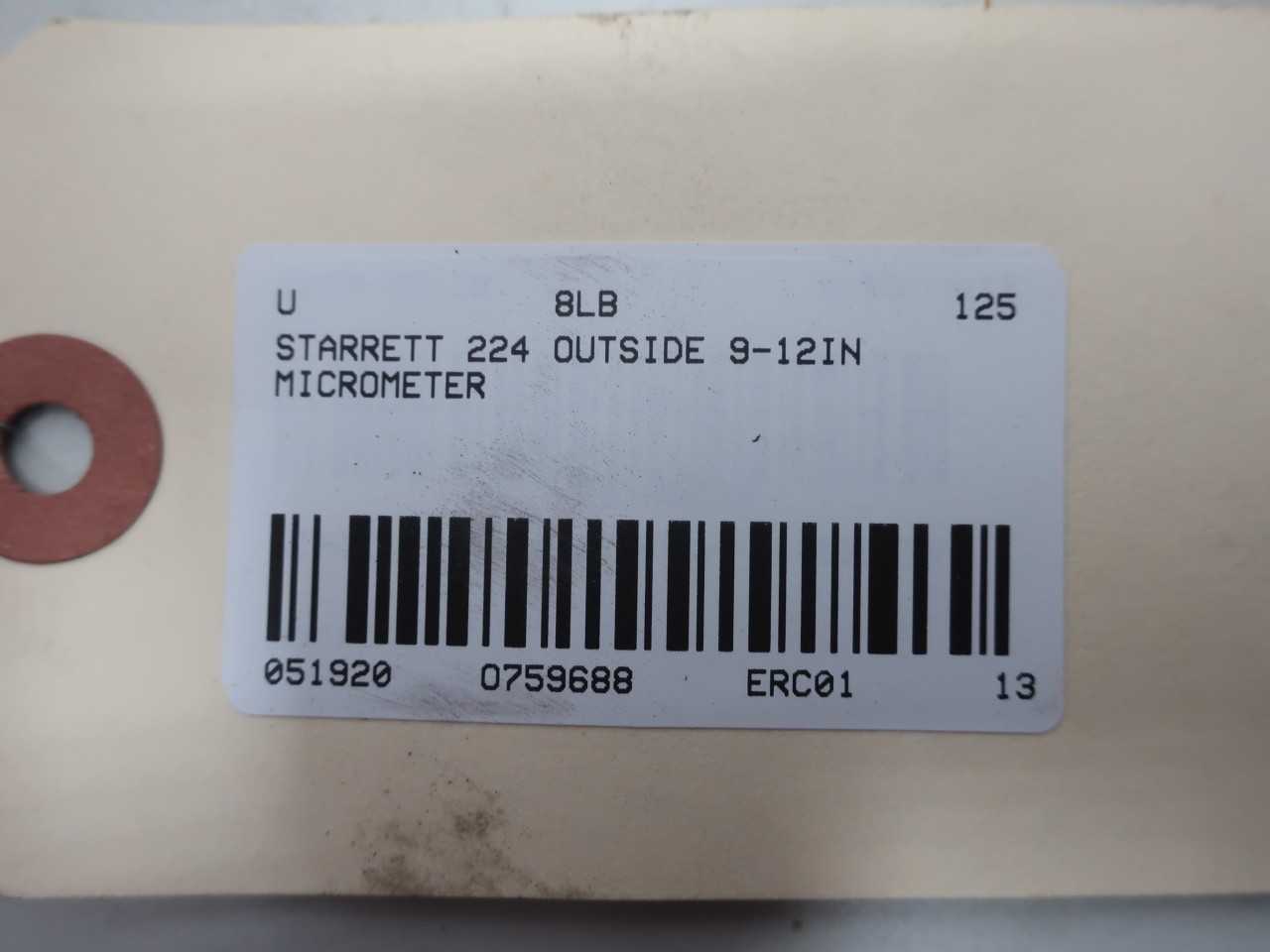 STARRETT 224 OUTSIDE 9-12IN MICROMETER - ELECTRIC POWER TOOLS