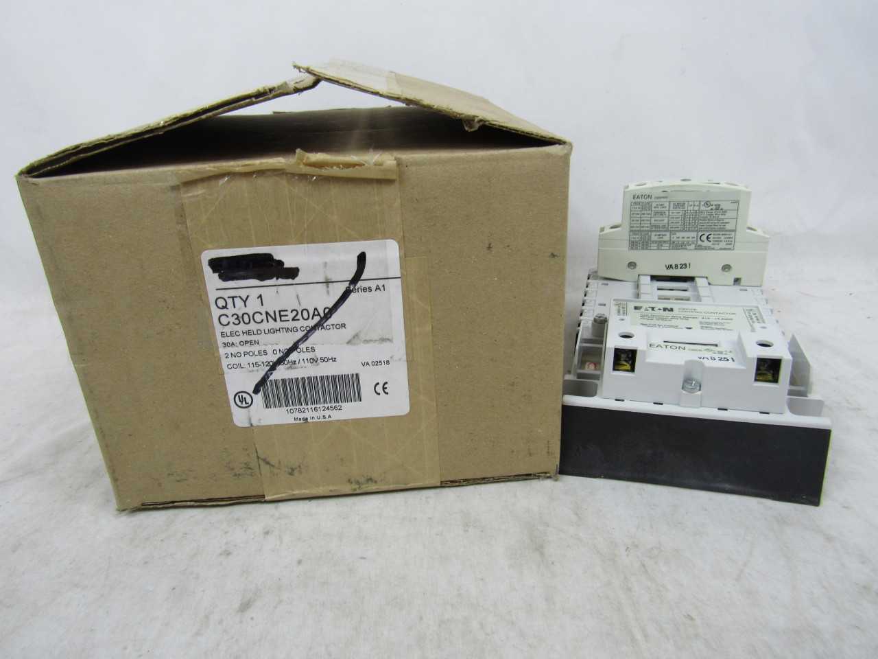 Quantity of 3 New Surplus Eaton C30CNE20A0 Lighting Contactor Open 2P 30A 120V 2NO - CONTACTORS