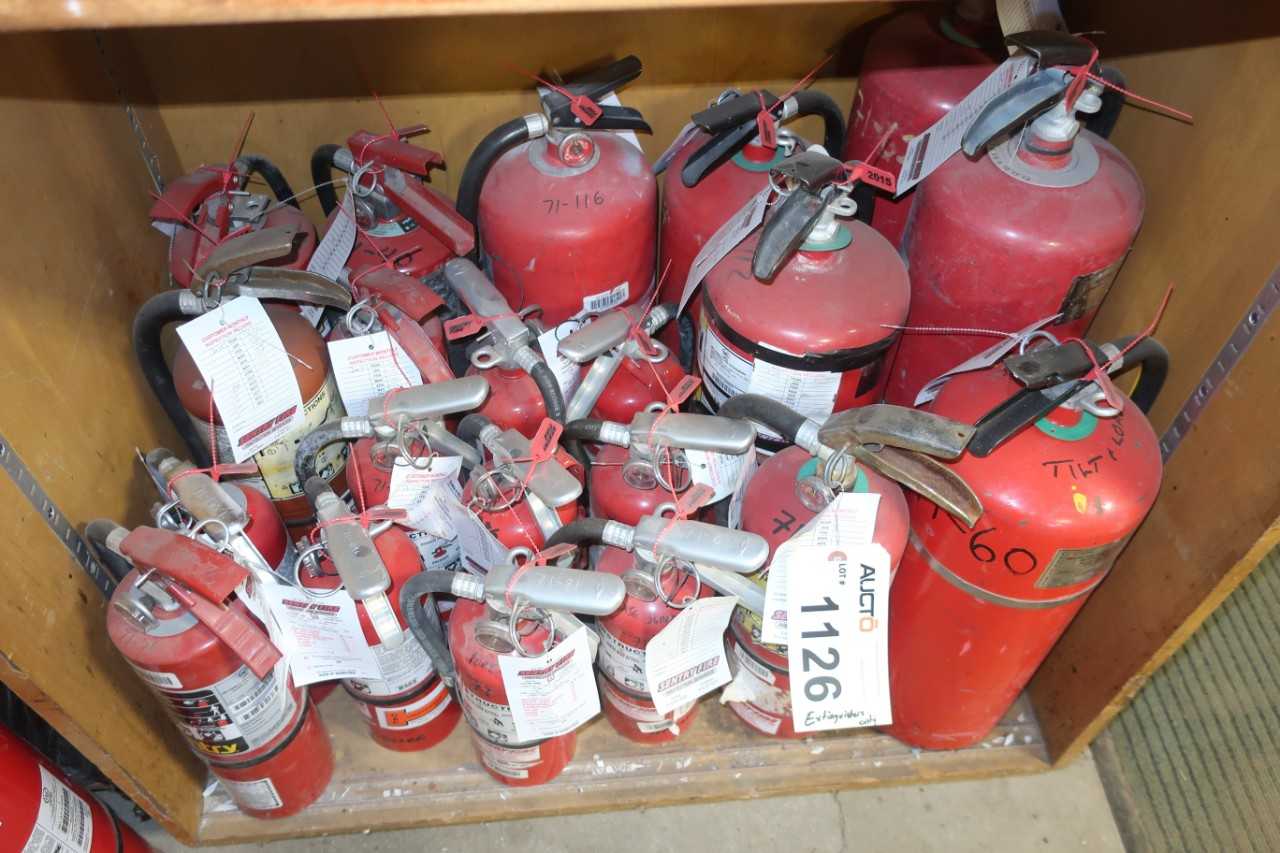 LOT OF ASSORTED FIRE EXTINGUISHERS - SAFETY EQUIPMENT