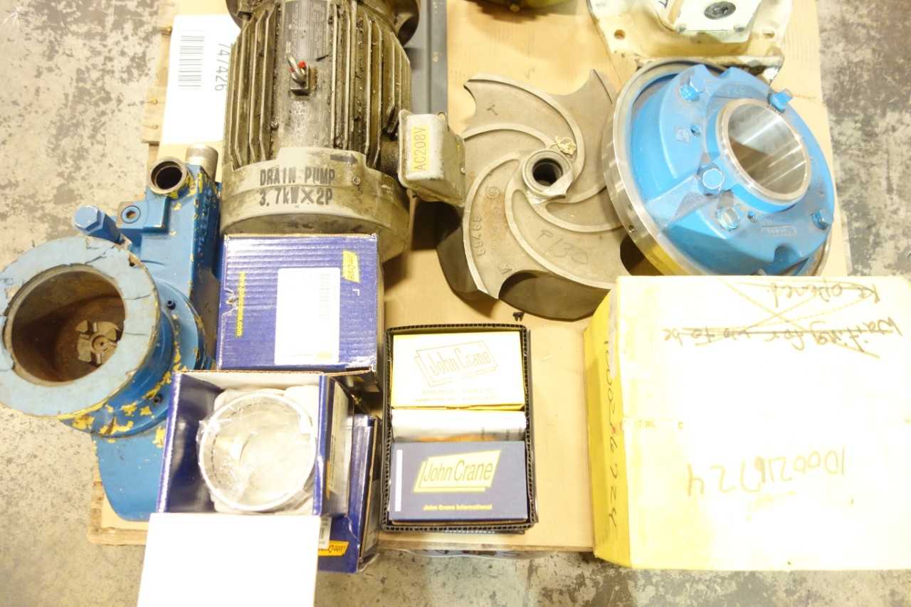 1 PALLET OF ASSORTED PUMPS, CARTRIDGE SEALS, PUMP PARTS & ACCESSORIES- JOHN CRANE, CHESTERTON, FTI - POWER TRANSMISSION