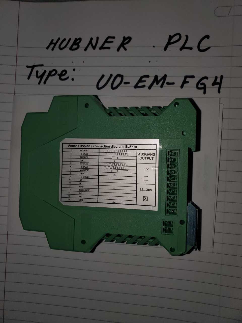 HUBNER PLC TYPE UO-EM-FG4 - AUTOMATION & CONTROLS
