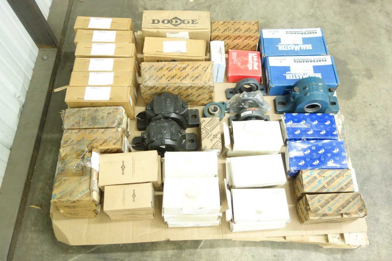 PALLET OF ASSORTED PILLOW BLOCK BEARINGS AND HOUSINGS - BEARINGS