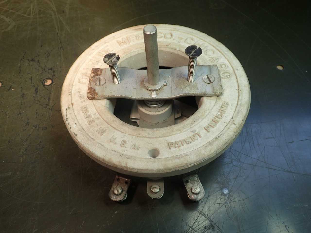 Ohmite Mfg Model N Rheostat Variable Resistor: 2500 Ohms 0.35 Max Amps USA - ELECTRICAL COMPONENTS