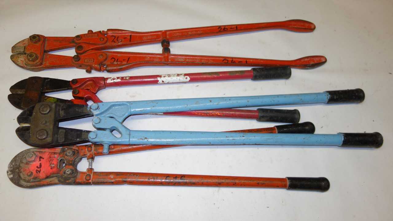 LOT OF 4 ASSORTED BOLT CUTTERS - HAND TOOLS