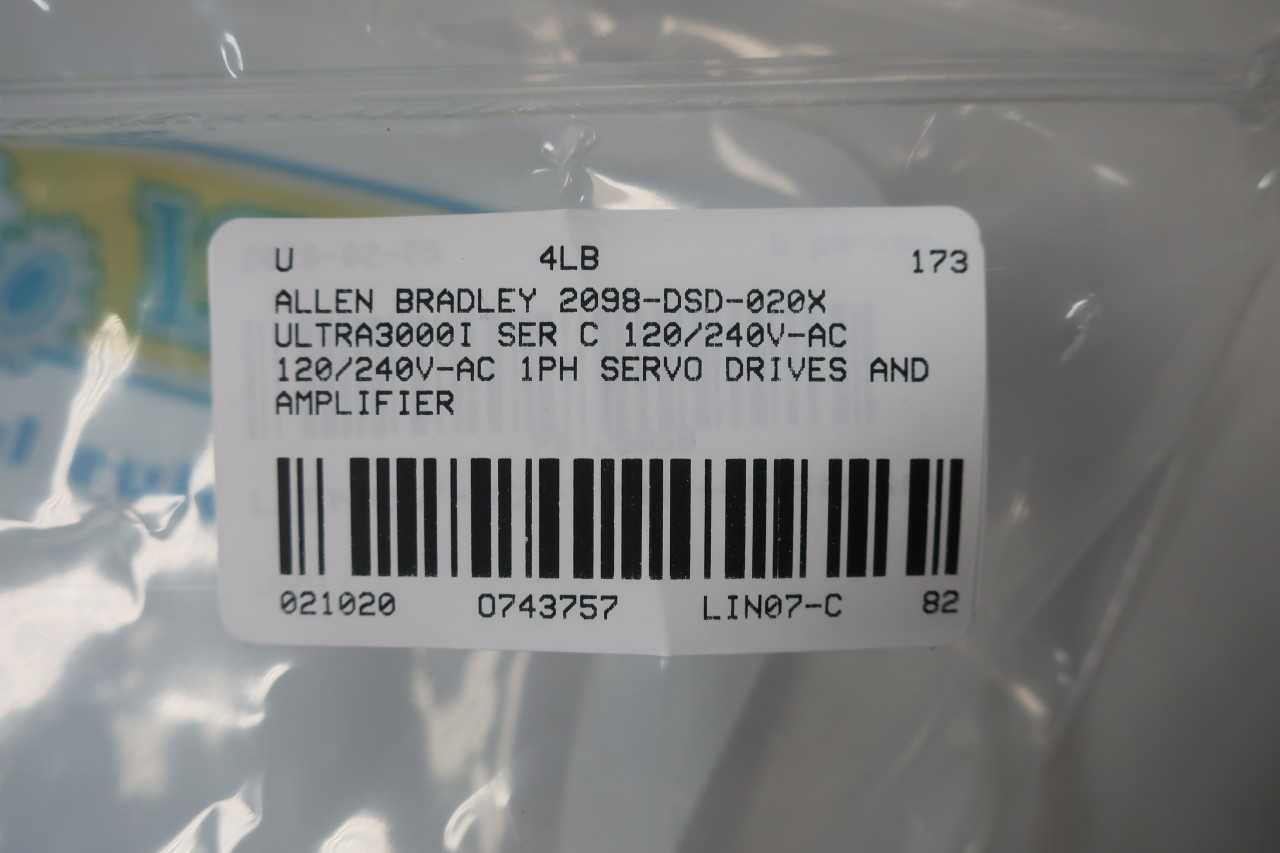 ALLEN BRADLEY 2098-DSD-020X ULTRA3000I SERVO DRIVE 120/240V-AC - SERVO
