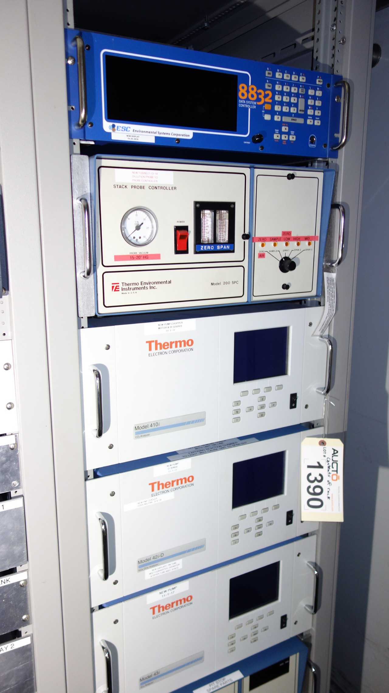 CONTENTS OF RACK, THERMO, ESC, TELEDYNE ANALYZERS - ANALYZER
