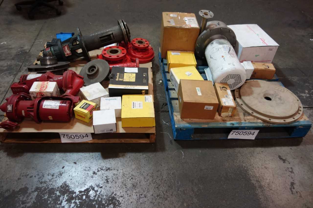 2 PALLETS OF ASSORTED PUMPS, PUMP PARTS AND ACCESSORIES- CHESTERTON, FLOWSERVE, GRACO, GARLOCK - PUMPS