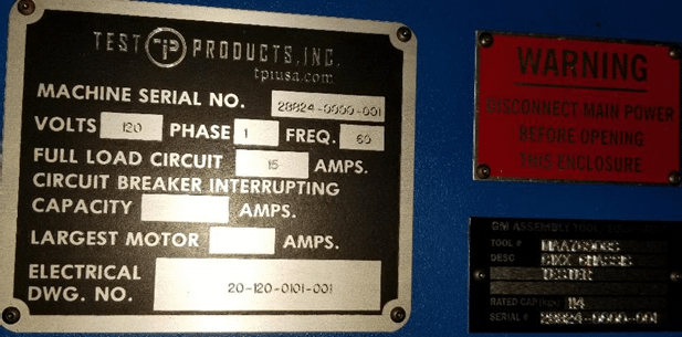 Test Product Inc. Chassis Electrical Tester; Model MAA76908S - ELECTRICAL COMPONENTS