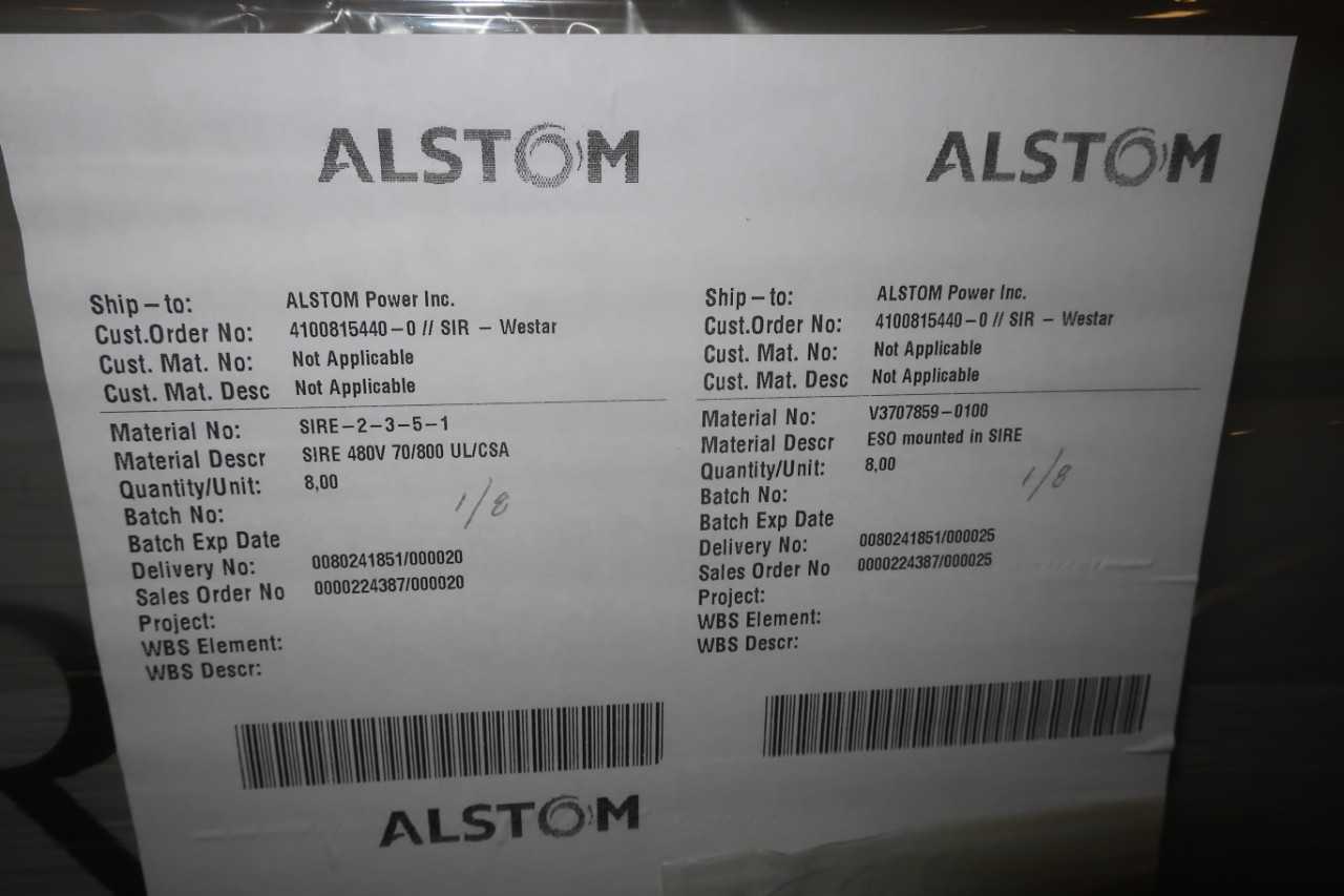 ALSTOM SIRE-2-3-5-1 PRECIPITATOR RECTIFIER 480V - PROCESS EQUIPMENT