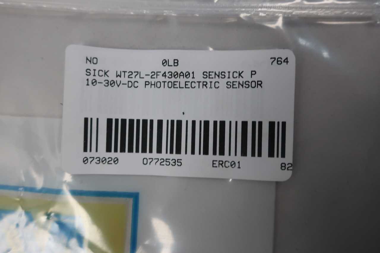 SICK WT27L-2F430A01 SENSICK P 10-30V-DC PHOTOELECTRIC SENSOR - INSTRUMENTATION