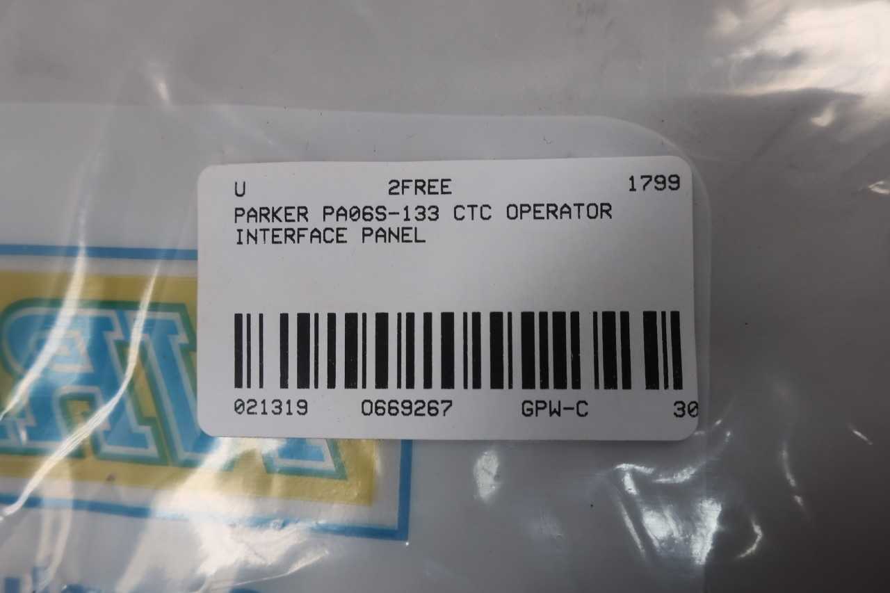 PARKER PA06S-133 CTC OPERATOR INTERFACE PANEL - AUTOMATION & CONTROLS