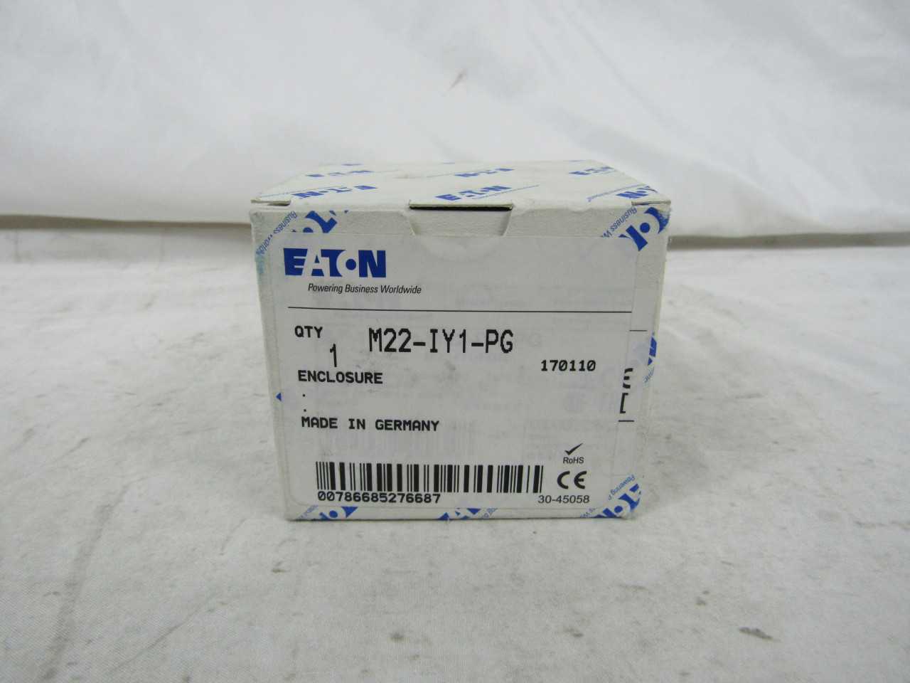 Quantity 14 of Eaton M22-IY1-PG Motor Operator Accy M22 Enclosure - ELECTRIC MOTORS