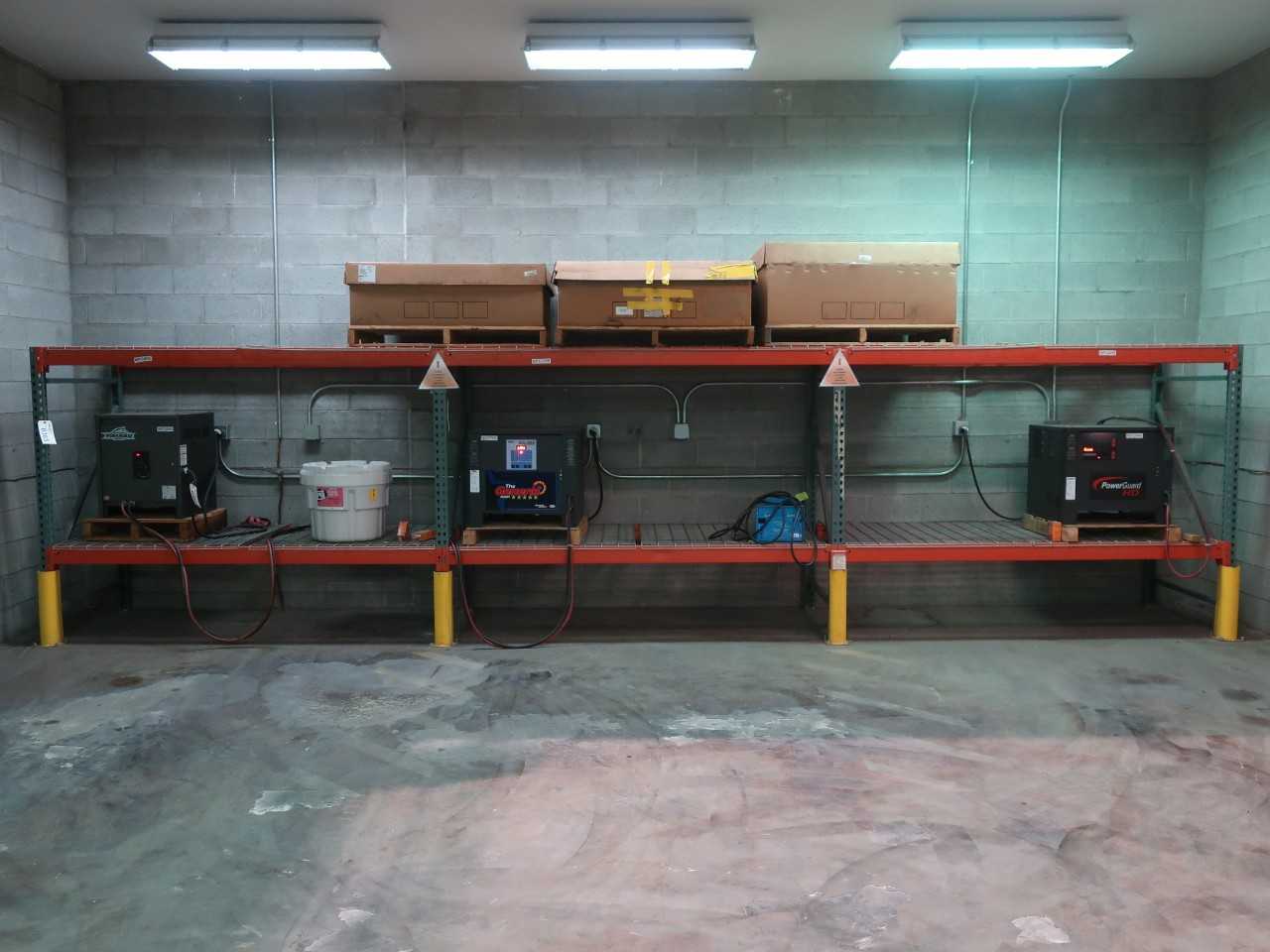 Lot of 6 sections pallet racking, 6' x 42" uprights, 92" beams, mesh supports (DELAYED REMOVAL) - PALLET RACKING