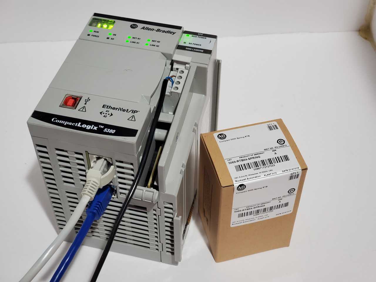 Allen Bradley CompactLogix 5069-L340ERM Plus Brand new 5069-RTB64 Spring - AUTOMATION & CONTROLS