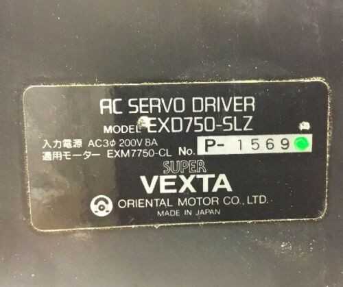 Set of 2 VEXTA EXD750-SLZ EX SERIES AC SERVO DRIVER 3Ph 200V - Used - Bench Tested - SERVO