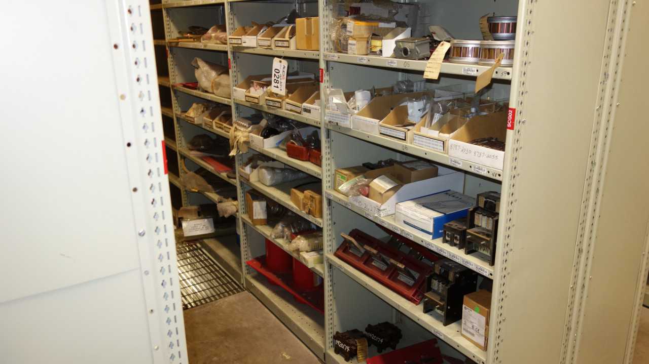 CONTENTS OF 3 SHELF COLUMNS, ASSORTED ELECTRICAL - ELECTRICAL COMPONENTS