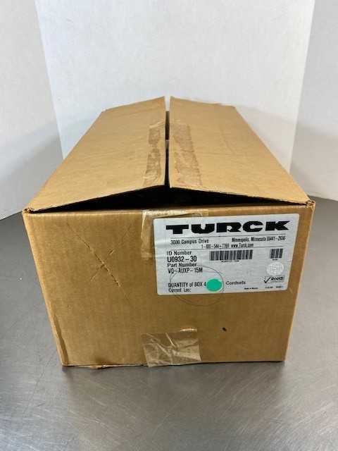 Box of 4 TURCK ID Number U0932-30 P/N VQ-AUXP-15M Cables- New Open Box Item - ELECTRICAL COMPONENTS Box of 4 TURCK ID Number U0932-30 P/N VQ-AUXP-15M Cables- New Open Box Item - ELECTRICAL COMPONENTS