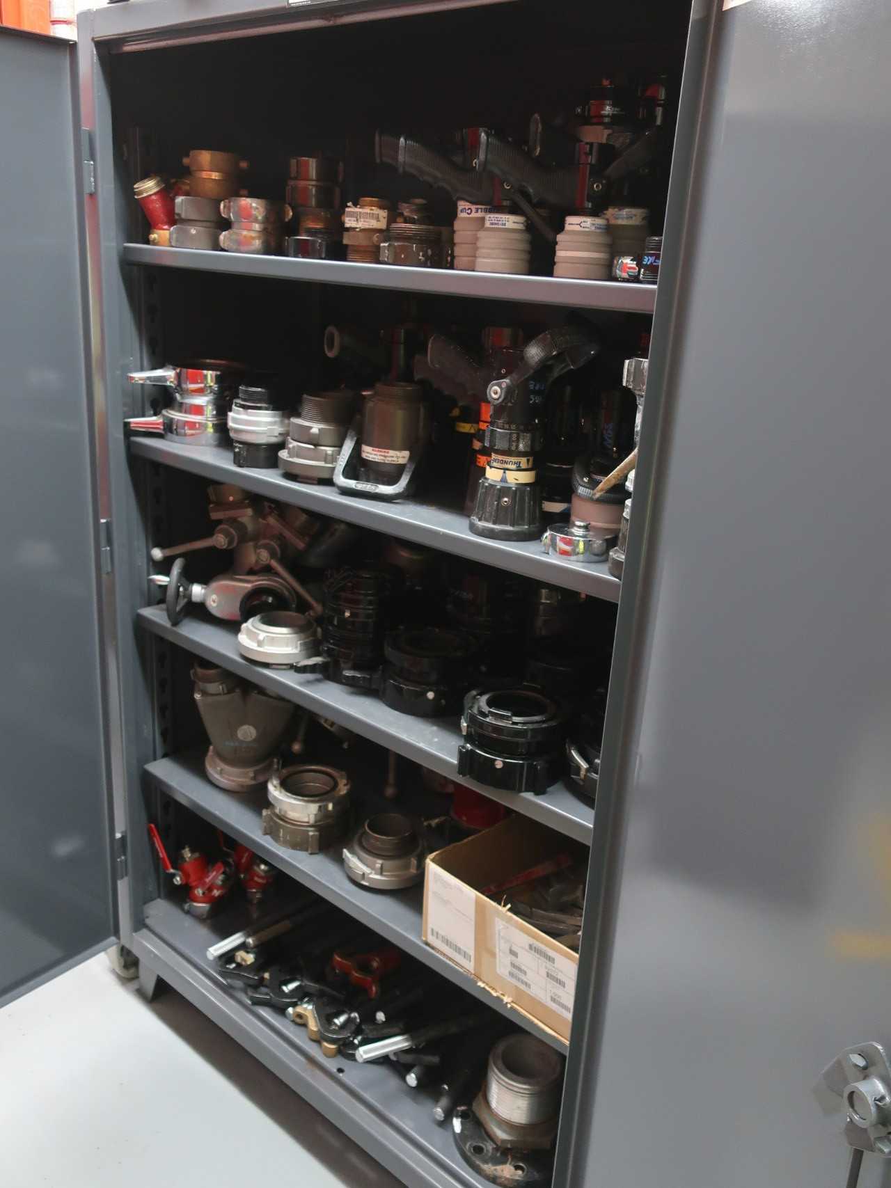 Steel cabinet, 72" x 24" x 78", contents excluded - TOOL STORAGE