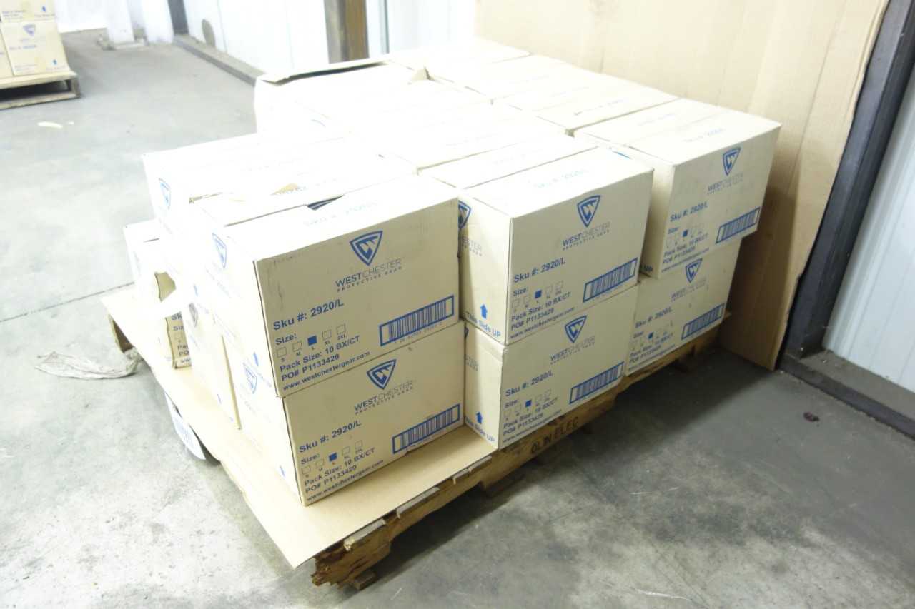 PALLET OF LARGE SIZE WEST CHESTER NITRILE DISPOSABLE GLOVES - SAFETY EQUIPMENT