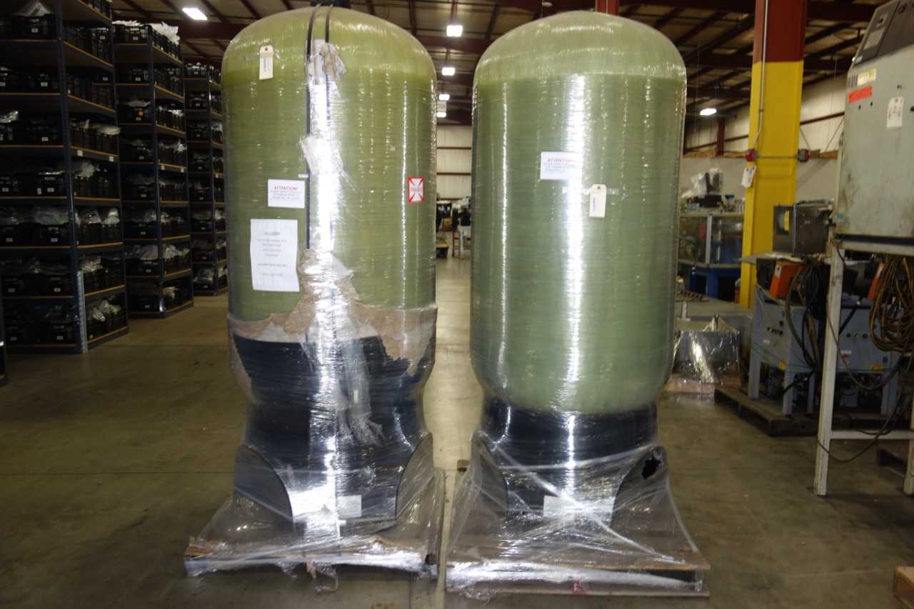 LOT OF 2 PENTAIR WATER FIBERGLASS HOLDING TANKS - PROCESS EQUIPMENT