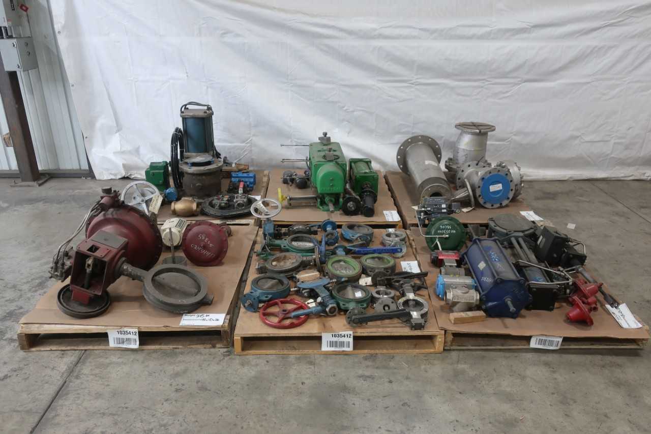 6 PALLETS OF ASSORTED VALVES, VALVE PARTS, AND PNEUMATIC ACTUATORS - VALVES