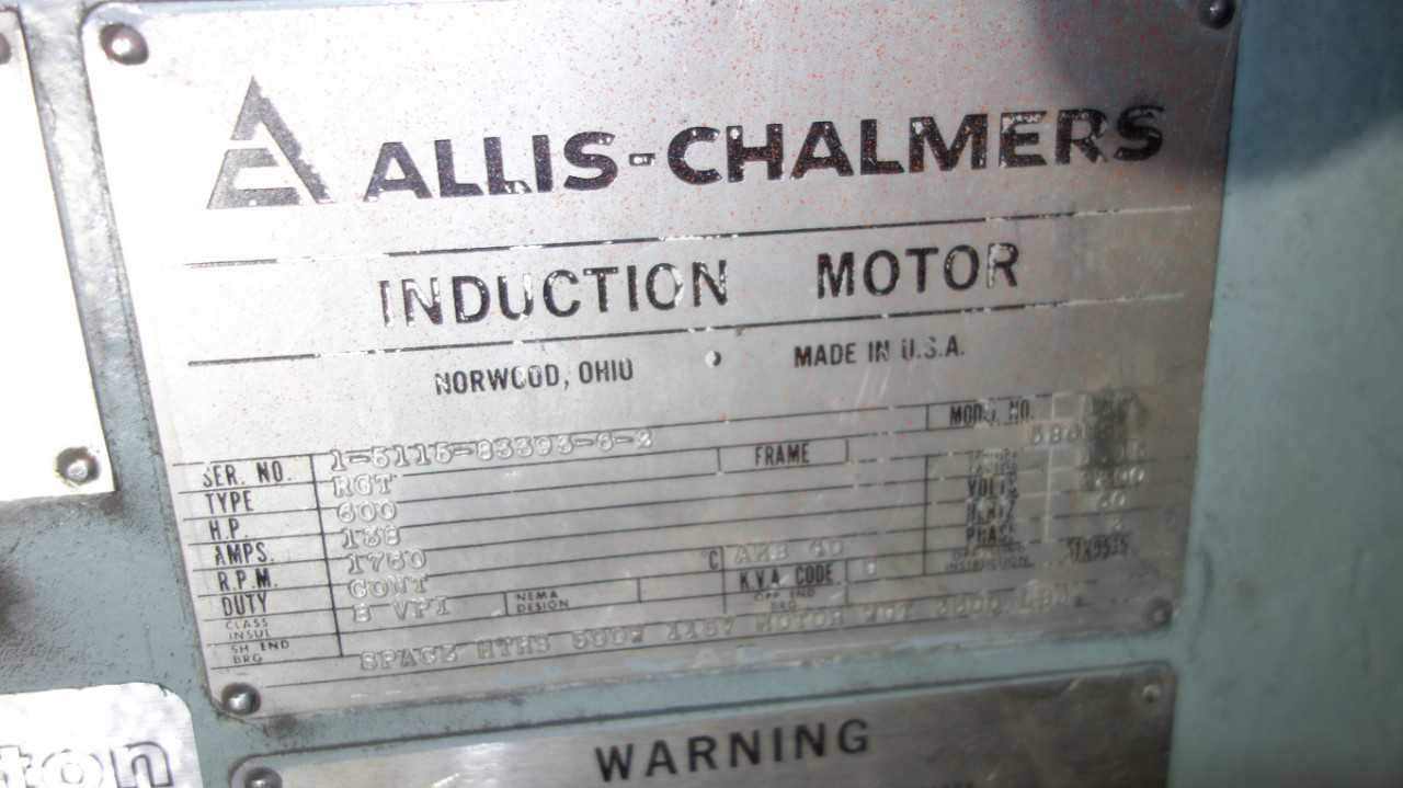 ALLIS CHALMERS 117 RGT 600HP AC MOTOR 2300V 586US - MISCELLANEOUS